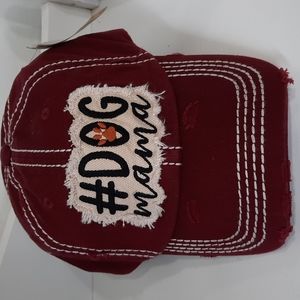 #Dog Momma Baseball Hat Cap Headwear Vintage Look KBETHOS NWT Burgundy